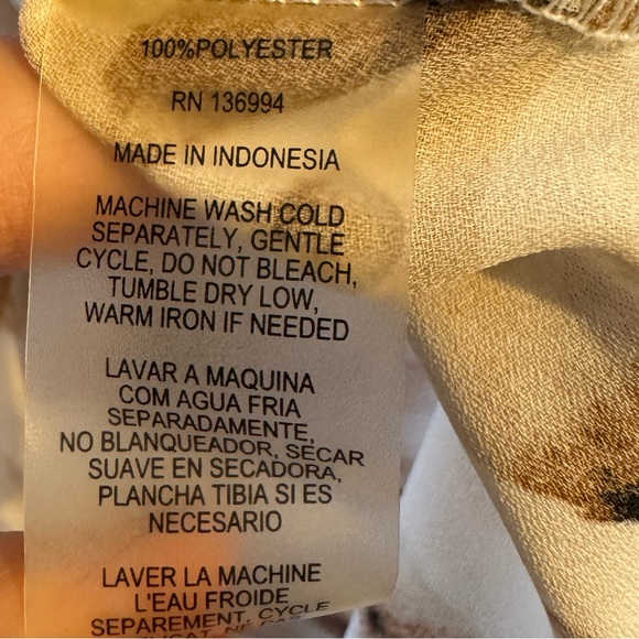 Tan and White Zebra Print Blouse - Picture 5 of 14